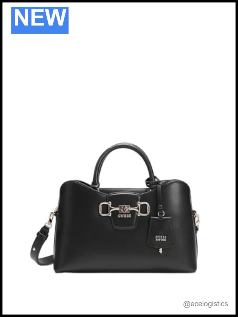 GUESS Janie Girlfriend Satchel Handbag - Polyurethane Top Handle Purse Work Bag